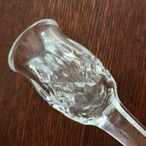 Waterford Araglin Crystal Tall Candlestick Holder Signed Cut Glass Single Lite 7 - Picture 2 of 4